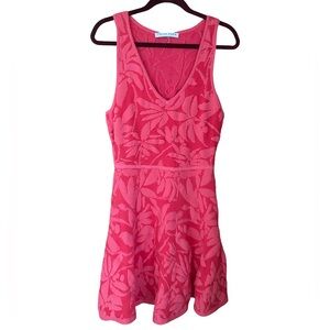 Trina Turk coral pink Venecia nylon spandex knit sleeveless dress size large